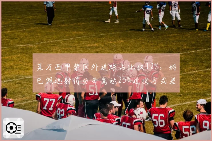 莱万西甲禁区外进球占比仅12%，姆巴佩远射得分率高达25%进攻方式差异